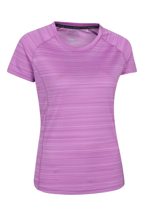 'Endurance' Women's Striped Tee Sun Protection Everyday Gym T-Shirt Purple - Image 6