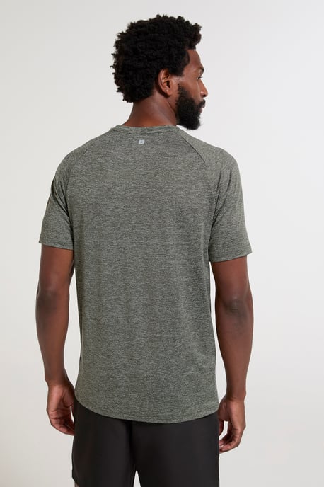 'Agra' Men's IsoCool Striped Tee Sun Protection Comfy Sports T-Shirt Forest Green - Image 4