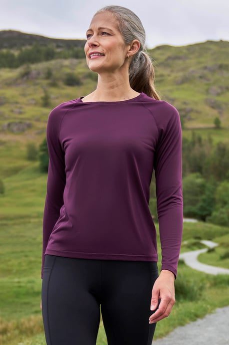'Dynamic' Women's IsoCool Top Breathable Quick Dry Sports Tee Purple - Image 1