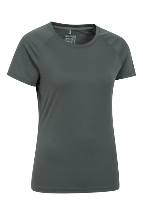 Women's IsoCool Technical T-Shirt Breathable Sports Gym Tee Khaki - Image 2