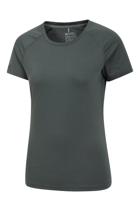 Women's IsoCool Technical T-Shirt Breathable Sports Gym Tee Khaki - Image 4