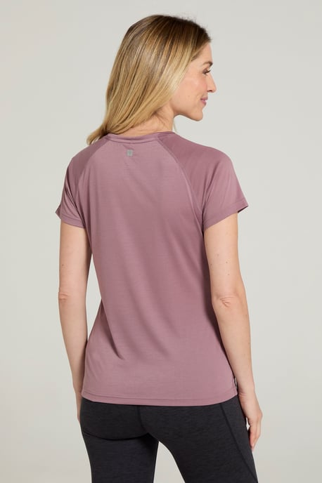 Women's IsoCool Technical T-Shirt Breathable Sports Gym Tee Purple - Image 4