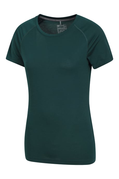 Women's IsoCool Technical T-Shirt Breathable Sports Gym Tee Green - Image 3