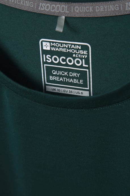 Women's IsoCool Technical T-Shirt Breathable Sports Gym Tee Green - Image 4