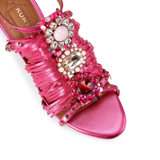 Kurt Geiger London Leather Jewel Fringe Sandal Sandals - Image 4