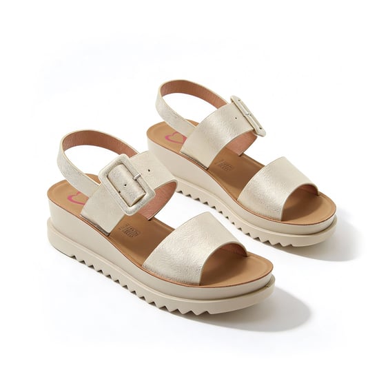 Heavenly Feet Pistachio Womens Ankle Strap Sandals Gold - Image 3
