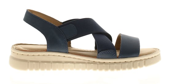 Ever So Soft Womens Sandals Low Wedge United Elasticated navy - Image 2