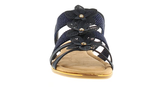 Apache Womens Sandals Low Wedge Taper Elasticated navy - Image 3