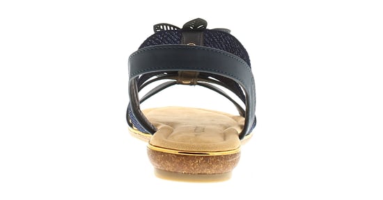 Apache Womens Sandals Low Wedge Taper Elasticated navy - Image 4