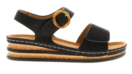 Ever So Soft Womens Wedge Sandals Want Touch Fastening black - Image 2