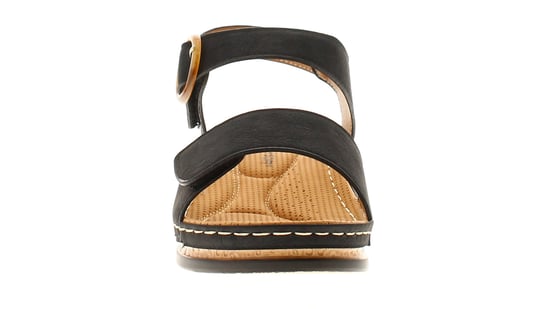 Ever So Soft Womens Wedge Sandals Want Touch Fastening black - Image 3