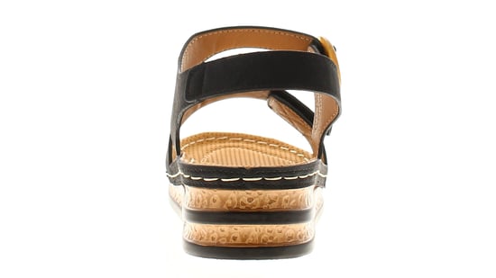 Ever So Soft Womens Wedge Sandals Want Touch Fastening black - Image 4