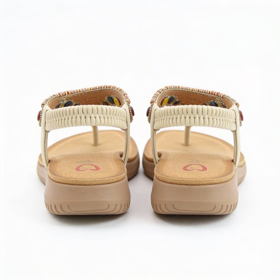 Heavenly Feet Radiance Womens Toe-post Sandals Beige - Image 3