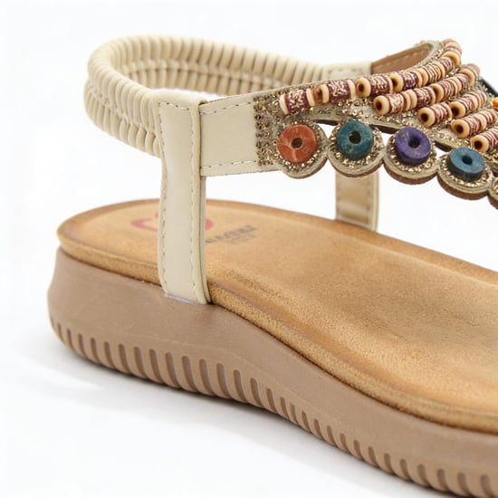 Heavenly Feet Radiance Womens Toe-post Sandals Beige - Image 4