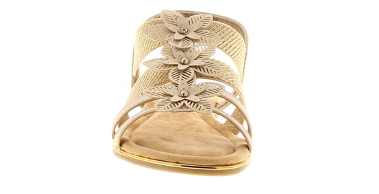 Apache Womens Sandals Low Wedge Taper Elasticated gold - Image 3