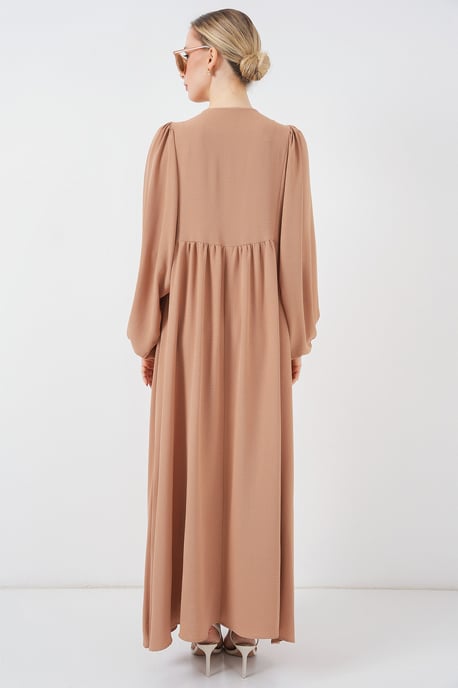 Mönstrad Maxi Klänning med Slips - Image 6