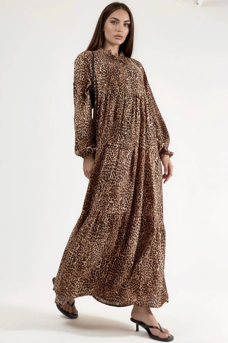 Comfort Fit Luipaardprint Maxi Jurk - Image 4