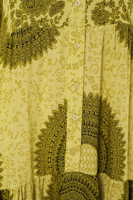 Geprinte V-hals Maxi-jurk met Knoopsluiting - Image 5