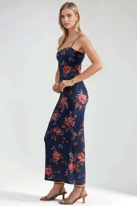 Floral Maxi Dress with Slit - Image 3