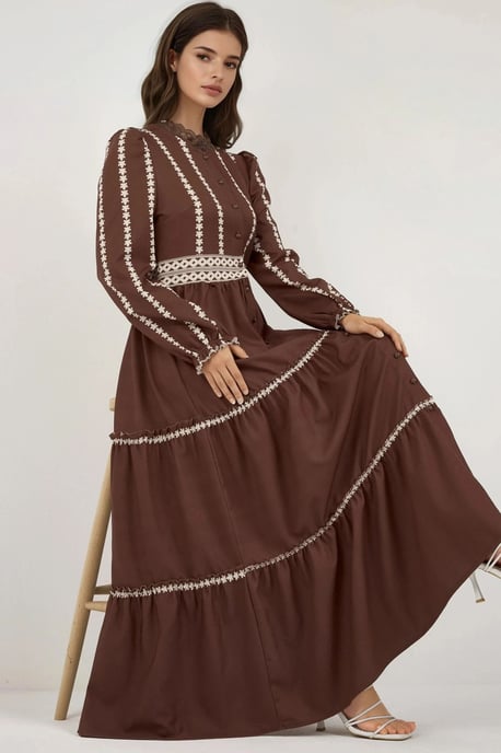 Bloeiende Tippet Maxi Jurk - Image 5