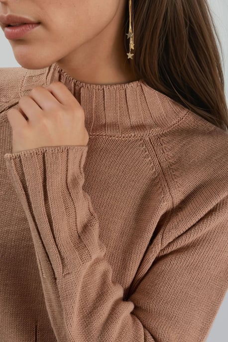 Knitwearklänning med halvpolokrage och midilängd - Image 5