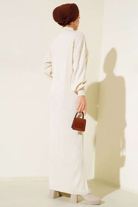 Maxi Turtleneck Ribbed Knit Dress - Image 4