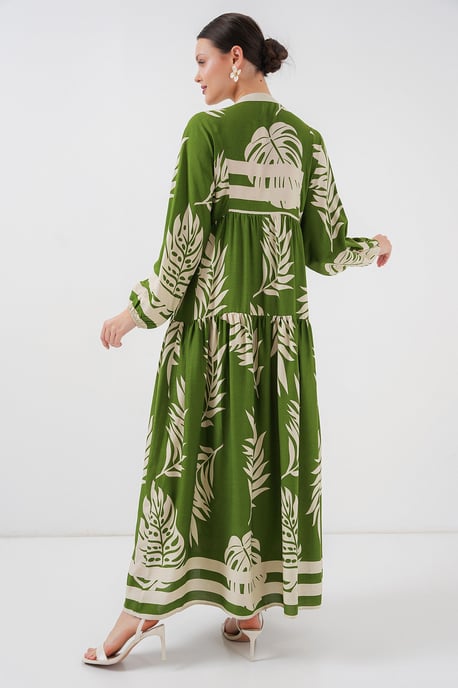 Geprinte V-hals Maxi-jurk - Image 5