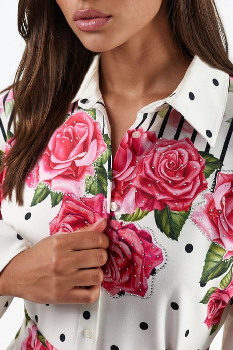 Bloemen Maxi Jurk met Hemdkraag en Knopen Sluiting - Image 6