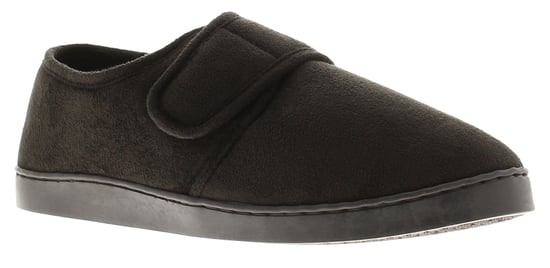 Oakdale Mens Full Slipper Extra Wide Touch Fastening Wayne black - Image 1