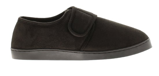Oakdale Mens Full Slipper Extra Wide Touch Fastening Wayne black - Image 2