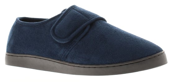 Oakdale Mens Full Slipper Extra Wide Touch Fastening Wayne navy - Image 1
