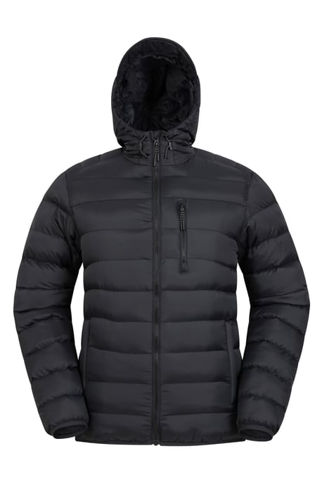 'Link' Men's Padded Jacket Water Resistant Warm Everyday Coat Black - Image 2