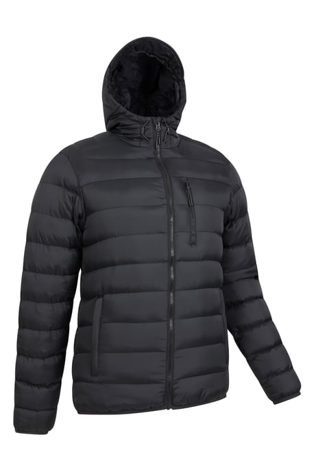 'Link' Men's Padded Jacket Water Resistant Warm Everyday Coat Black - Image 3