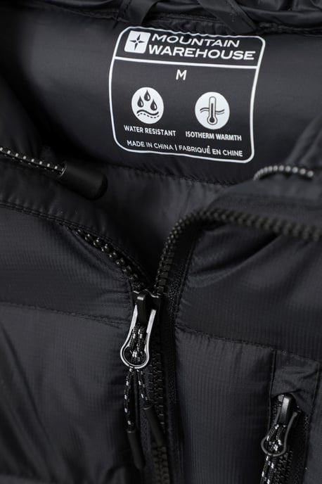 'Link' Men's Padded Jacket Water Resistant Warm Everyday Coat Black - Image 6