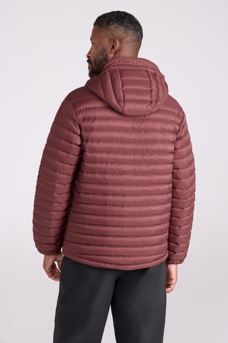 'Henry II' Men's Down Padded Jacket Water Resistant Hooded Puffer Winter Coat Burgundy - Image 3