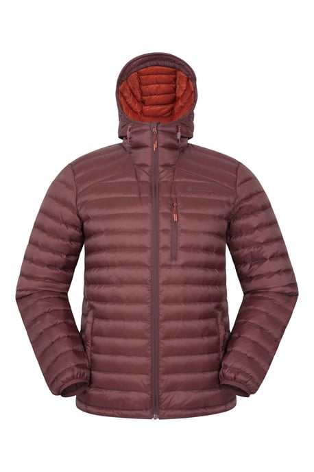 'Henry II' Men's Down Padded Jacket Water Resistant Hooded Puffer Winter Coat Burgundy - Image 5