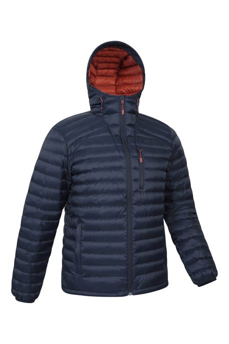 'Henry II' Men's Down Padded Jacket Water Resistant Hooded Puffer Winter Coat Navy - Image 3