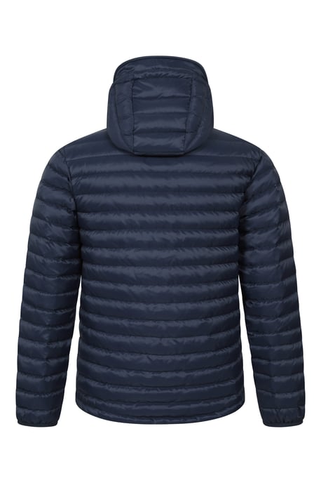 'Henry II' Men's Down Padded Jacket Water Resistant Hooded Puffer Winter Coat Navy - Image 4