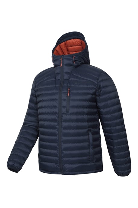 'Henry II' Men's Down Padded Jacket Water Resistant Hooded Puffer Winter Coat Navy - Image 5