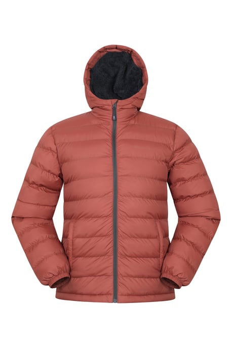 'Seasons' Men's Padded Jacket with Side Pockets Fur Lined Water Resistant Coat Orange - Image 6