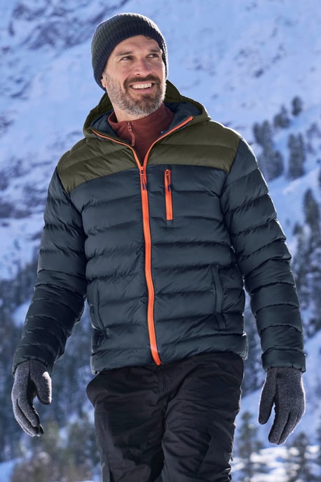 'Link' Men's Padded Jacket Water Resistant Warm Everyday Coat Khaki - Image 1