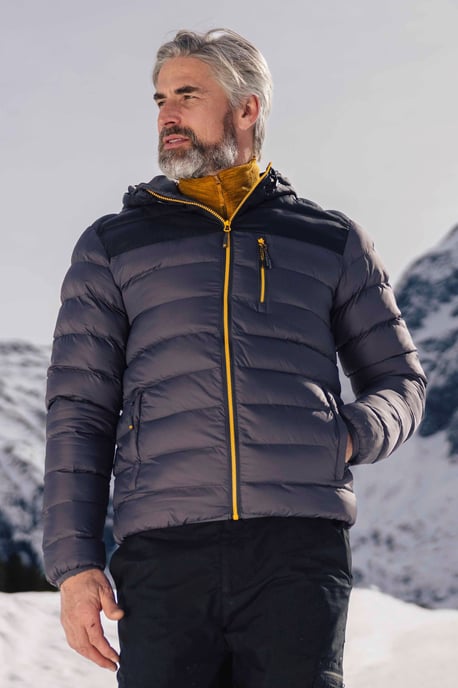 'Link' Men's Padded Jacket Water Resistant Warm Everyday Coat Dark Grey - Image 1