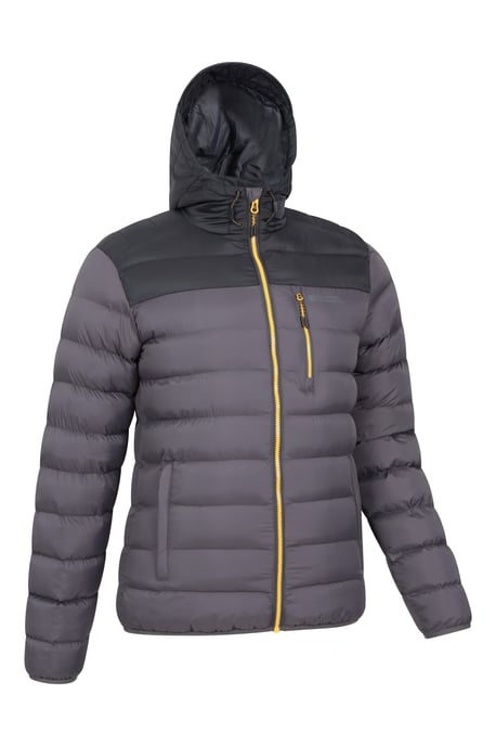'Link' Men's Padded Jacket Water Resistant Warm Everyday Coat Dark Grey - Image 3