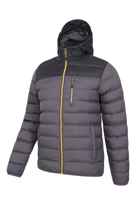 'Link' Men's Padded Jacket Water Resistant Warm Everyday Coat Dark Grey - Image 5