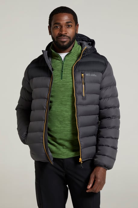 'Link' Men's Padded Jacket Water Resistant Warm Everyday Coat Grey - Image 4