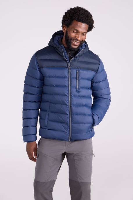 'Link' Men's Padded Jacket Water Resistant Warm Everyday Coat Dark Blue - Image 2