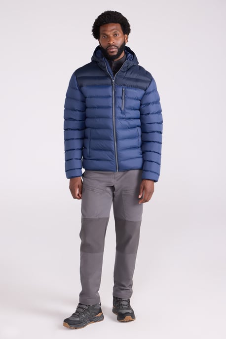 'Link' Men's Padded Jacket Water Resistant Warm Everyday Coat Dark Blue - Image 3
