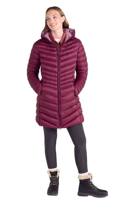 'Florence' Women's Long Padded Jacket Water Resistant Winter Coat Purple - Image 6