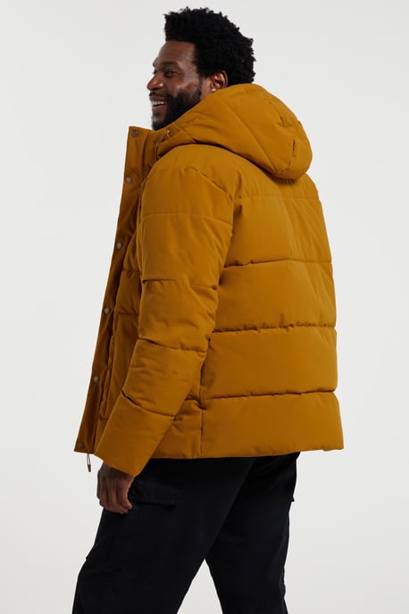 'Manta' Men's Borg Lined Jacket Isotherm Water Resistant Padded Coat Tan - Image 6