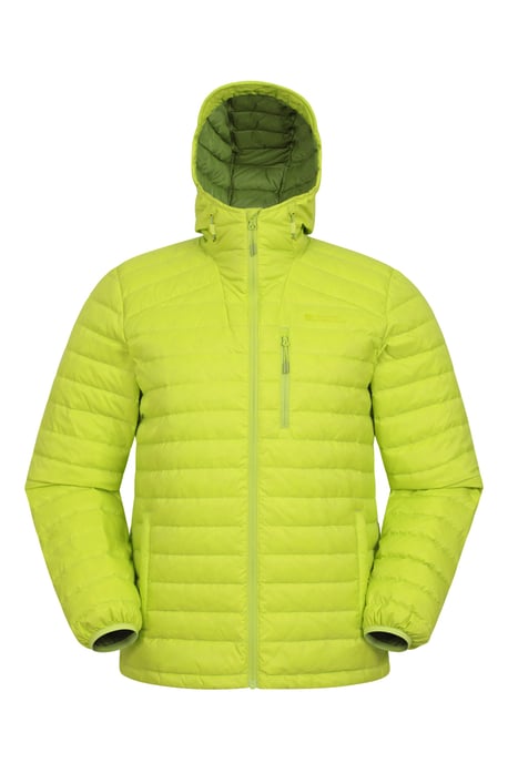 'Henry II' Men's Down Padded Jacket Water Resistant Hooded Puffer Winter Coat Lime Green - Image 2